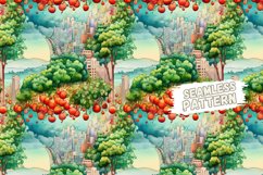 San Francisco Orchard Dreams - Watercolor Seamless Pattern