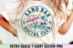 Retro Beach T Shirt Design, Distressed Coastal Sublimation. Product Image 1