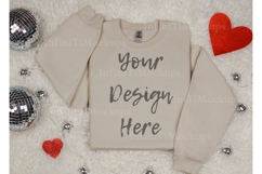 Sand Gildan sweatshirt mockup Valentines Day Product Image 1