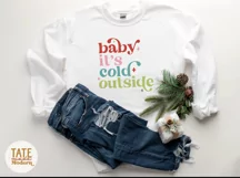 Baby it's cold outside SVG cut file - Retro christmas svg Product Image 3