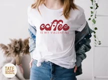 Coffee is my valentine Retro Valentines Day shirt SVG file Product Image 2
