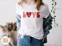 LOVE heart Retro Valentines Day shirt SVG cut file Product Image 2