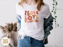Peace love valentine Retro Valentines Day shirt SVG cut file Product Image 3
