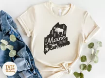 Vintage Maine SVG cut file - Maine state symbols svg Product Image 3