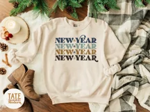New Year retro stacked SVG cut file - happy new year svg Product Image 4