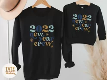 2022 New Year crew retro SVG cut file - new year kid svg Product Image 3