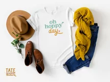 Oh hoppy day SVG cut file - Retro Happy Easter shirt svg Product Image 2