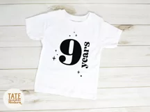 9 years SVG cut file - retro 9th birthday shirt svg Product Image 4