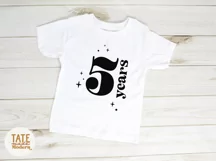 5 years SVG cut file - retro 5th birthday shirt svg Product Image 3