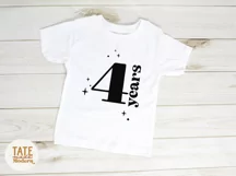 4 years SVG cut file - retro 4th birthday shirt svg Product Image 3