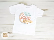 Little miss two much SVG cut file - retro girl 2nd birthday Product Image 2