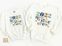 2022 New Year crew retro SVG cut file - new year kid svg Product Image 2