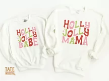 Holly Jolly Mama SVG cut file - Retro Christmas shirt svg Product Image 3