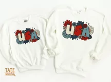 Retro USA daisies PNG for sublimation - Retro 4th of July Product Image 3