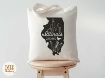 Illinois state SVG cut file - Vintage USA state SVG Product Image 4