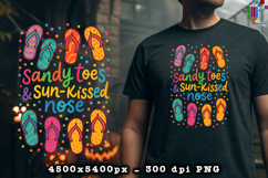 Sandy Toes and Sun Kissed Nose PNG Design