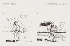 Santa Beach Vacation Sketches Product Image 5