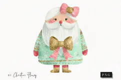 Brush Stroke Santa Claus Clipart | Preppy Christmas PNG Product Image 1
