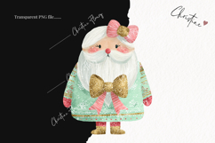 Brush Stroke Santa Claus Clipart | Preppy Christmas PNG Product Image 2