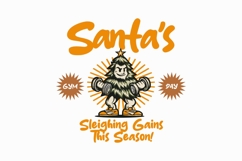 Santa's Gym Day Christmas Funny T-shirt Design Product Image 1