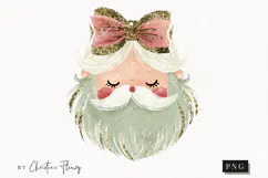 Brush Stroke Santa Claus Clipart | Preppy Christmas PNG Product Image 1