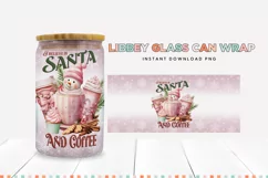 I Believe In Santa And Coffee Glass Can Sublimation PNG Product Image 2