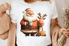 Santa And Reindeer Clipart Sublimation Product Image 2
