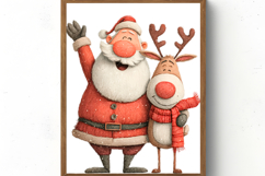 Santa And Reindeer Clipart Sublimation Product Image 4