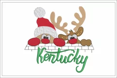 Santa and Rudolph in Kentucky embroidery design Product Image 1