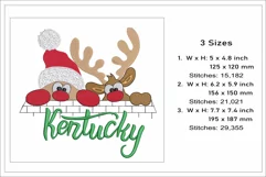 Santa and Rudolph in Kentucky embroidery design Product Image 2