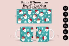 santa and snowman coffee mug glass wrap svg 11oz 15oz mug svg presized for 11oz 15oz glass ready to cut and sublimation files