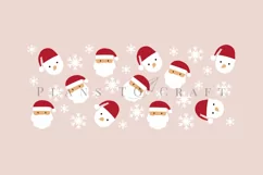 santa and snowman libbey beer glass can wrap svg presized template for 16oz and 20oz glass