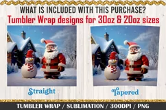 Santa and Snowman - Christmas Tumbler Wrap / 3D Sublimation Product Image 3