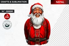Santa Clipart, Christmas clipart, Santa around the world Product Image 1