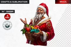 Santa Clipart, Christmas clipart, Santa around the world Product Image 1