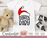 Santa Baby SVG, First Christmas SVG, DXF, PNG Files Product Image 2