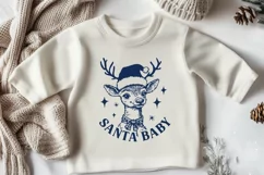 Santa Baby SVG | Cute Christmas Deer Design | Holiday SVG Product Image 2