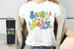 Santa Baby Groovy Christmas Sublimation I Retro Christmas PNG