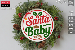 Santa Baby SVG | Christmas Round Sign SVG | Xmas SVG Product Image 1