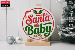 Santa Baby SVG | Christmas Round Sign SVG | Xmas SVG Product Image 2