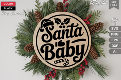 Santa Baby SVG | Christmas Round Sign SVG | Xmas SVG Product Image 3