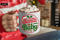 Santa Baby SVG | Christmas Round Sign SVG | Xmas SVG Product Image 5