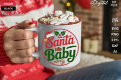 Santa Baby SVG | Christmas Round Sign SVG | Xmas SVG Product Image 5