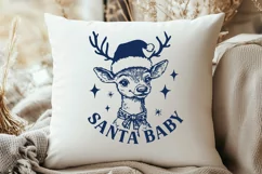 Santa Baby SVG | Cute Christmas Deer Design | Holiday SVG Product Image 3