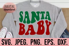 Santa Baby SVG - Wavy Groovy Christmas Sweater Mrs Claus SVG Product Image 1