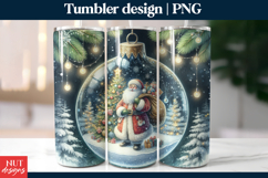 Cute Christmas tumbler 20oz, Santa Snow bauble Tumbler wrap Product Image 1