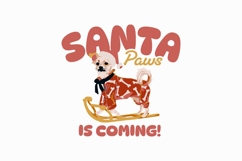 Santa Paws Is Coming Christmas Funny T-shirt Product Image 1