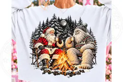 Santa & Bigfoot Christmas Campfire PNG | Cozy Winter Forest Product Image 2