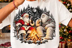 Santa & Bigfoot Christmas Campfire PNG | Cozy Winter Forest Product Image 3