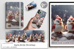 Digital Paper Santa Birds Christmas Product Image 1
